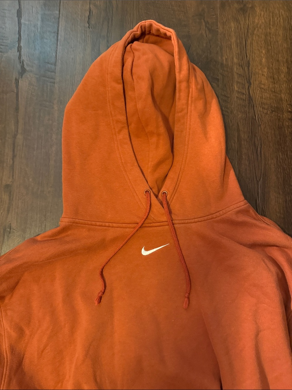 Nike Men's Orange Crewneck Hooded Sweatshirt - Picture 2 of 3